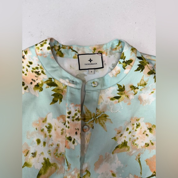 Tuckernuck Aqua Watercolor Royal Shirt Dress Small - Picture 8 of 10